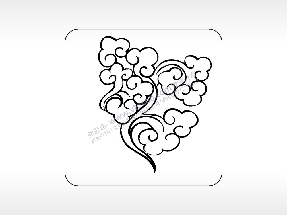 飞云祥云好运吉祥喜庆幸福AI8.0格式激光打标文件通用矢量图