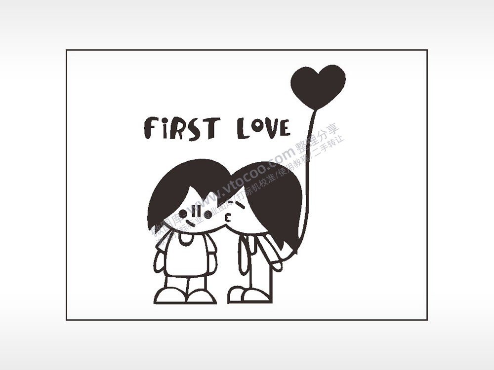 first love初恋笔记本矢量AI8.0格式激光打标文件通用矢量图