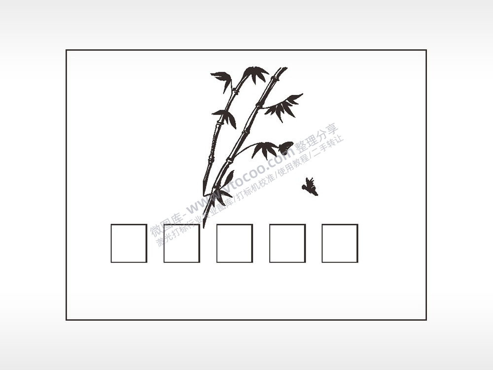 竹子鸟填字笔记本矢量AI8.0格式激光打标文件通用矢量图