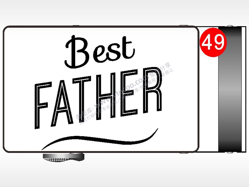 BestFATHER最好的父亲腰带扣AI8.0格式激光打标文件通用矢量图