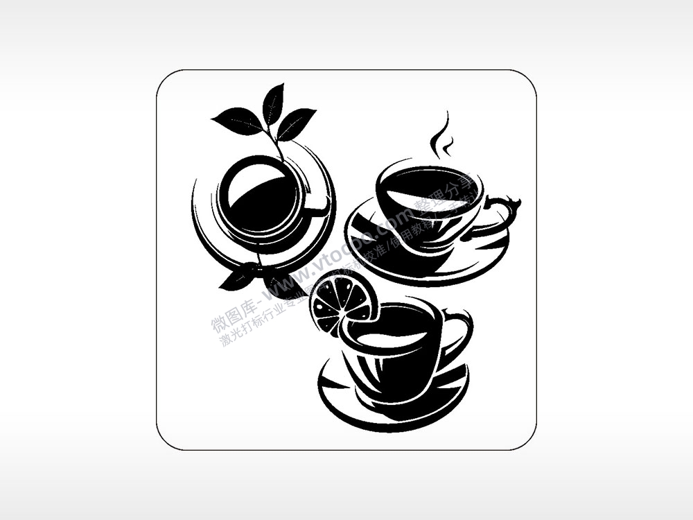 茶杯茶香茶道文化AI8.0格式激光打标文件通用矢量图