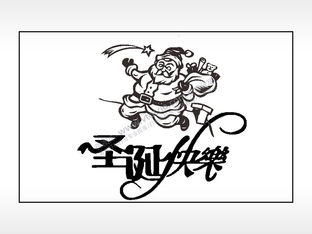 圣诞快乐圣诞老人钱包雕刻AI8.0格式激光打标文件通用矢量图