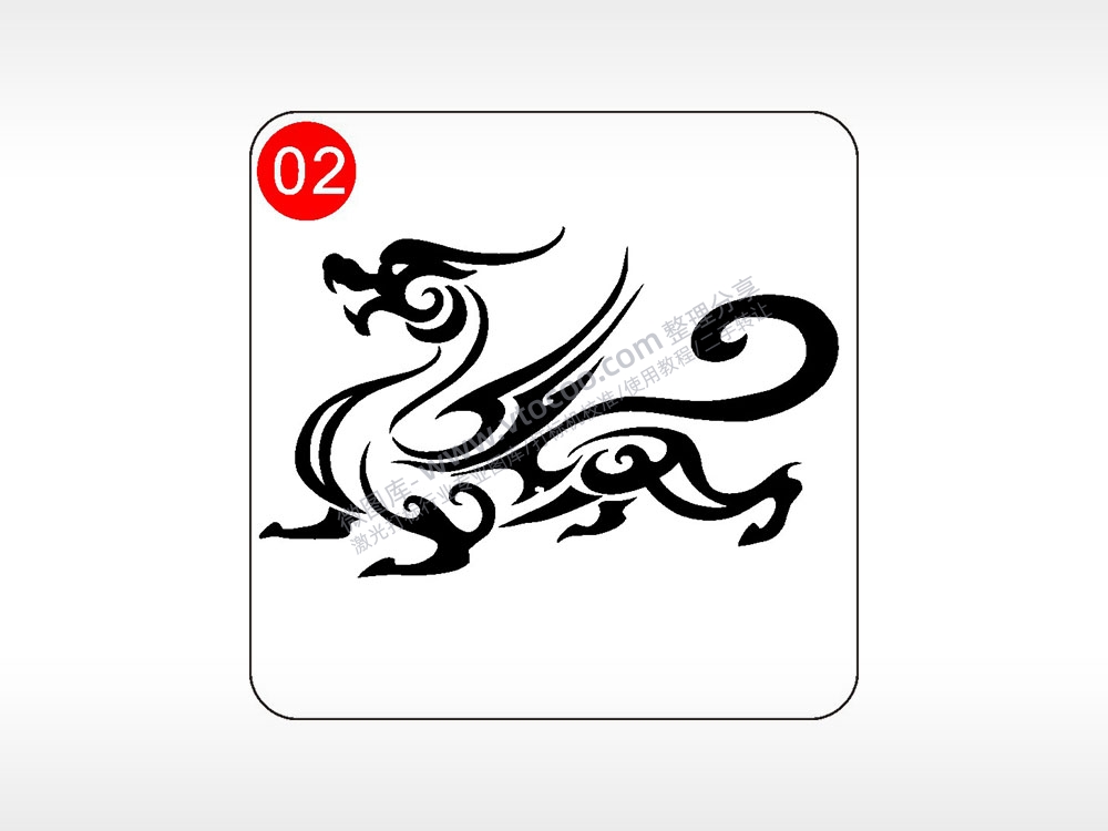 飞翼麒麟貔貅logo神兽图腾AI8.0格式激光打标文件通用矢量图