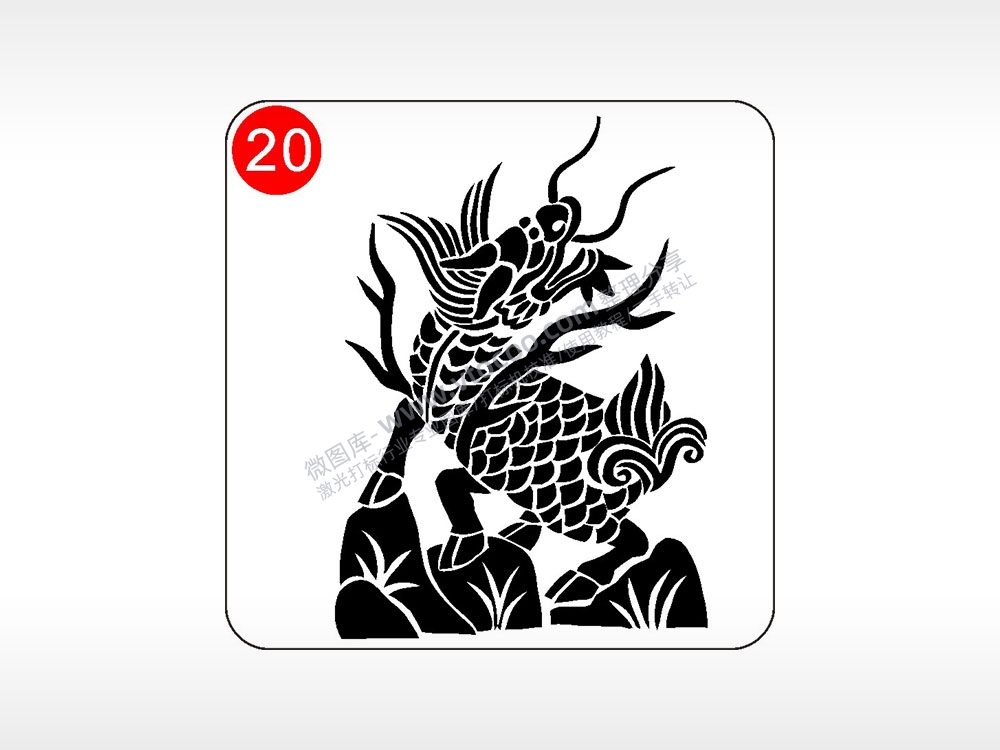 升官发财麒麟貔貅神兽图腾AI8.0格式激光打标文件通用矢量图