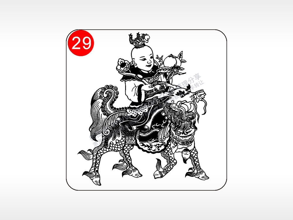 招财进宝麒麟貔貅神兽图腾AI8.0格式激光打标文件通用矢量图