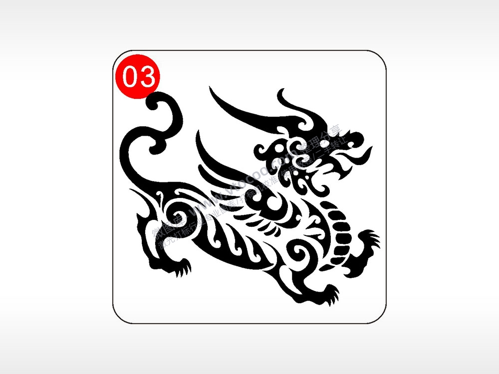 吐息麒麟貔貅神兽图腾AI8.0格式激光打标文件通用矢量图