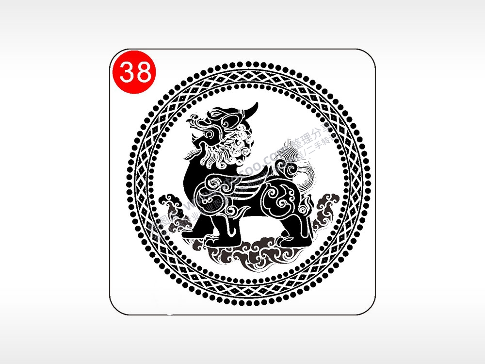 镇宅化煞麒麟貔貅神兽图腾AI8.0格式激光打标文件通用矢量图