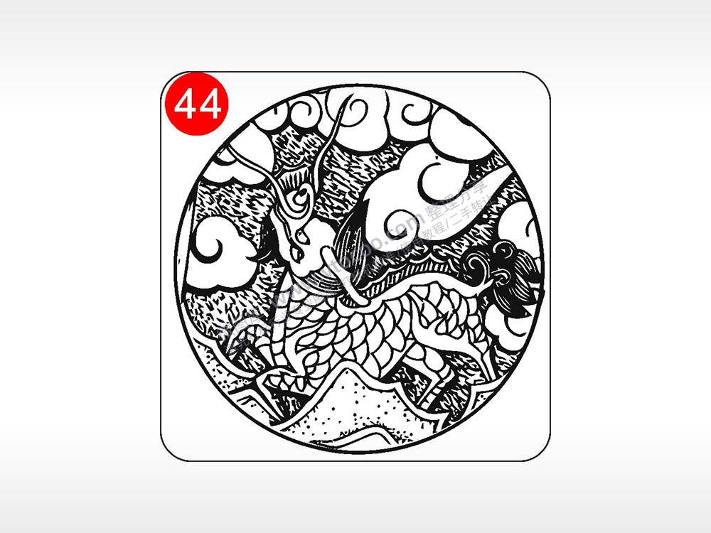 驱邪避灾麒麟貔貅神兽图腾AI8.0格式激光打标文件通用矢量图