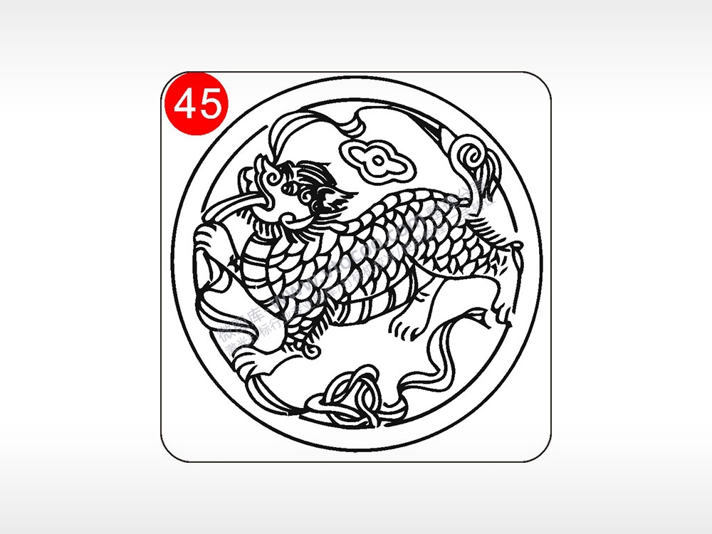 招财纳福麒麟貔貅神兽图腾AI8.0格式激光打标文件通用矢量图