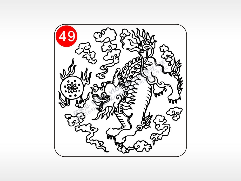 招财纳福麒麟貔貅神兽图腾AI8.0格式激光打标文件通用矢量图