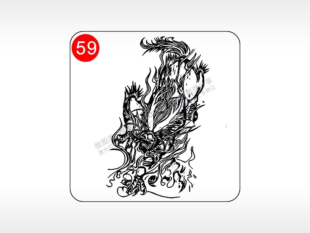 镇宅辟邪麒麟貔貅神兽图腾AI8.0格式激光打标文件通用矢量图